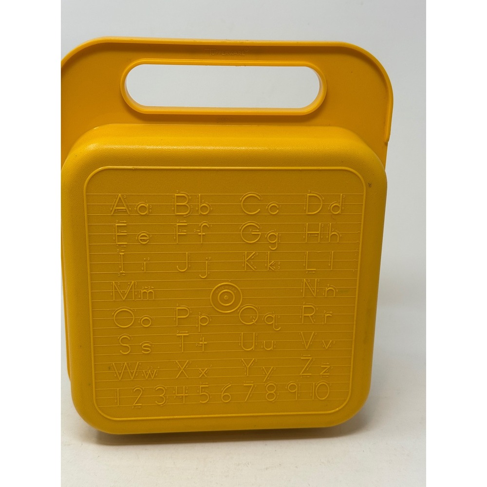 Vintage Tupperware Stencil Art Set Yellow Carrying Case 26 Colorful Stencils USA - Picture 4 of 7